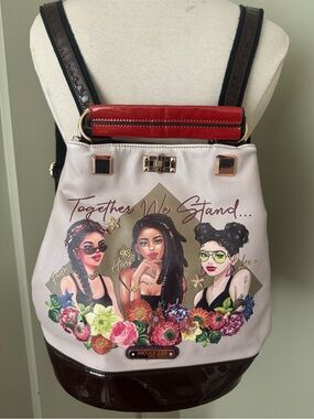 Nicole Lee Pink Graphic 'Together We Stand' Backpack/Crossbody handbag
